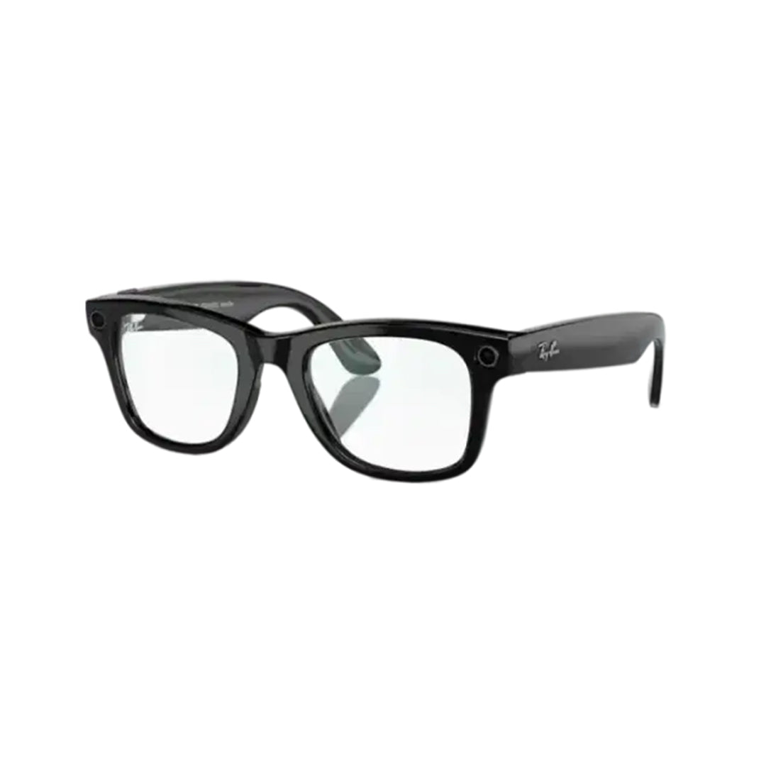 Ray Ban Meta Smart Glasses Wayfarer Shiny Black Clear Lenses Kicks Machine