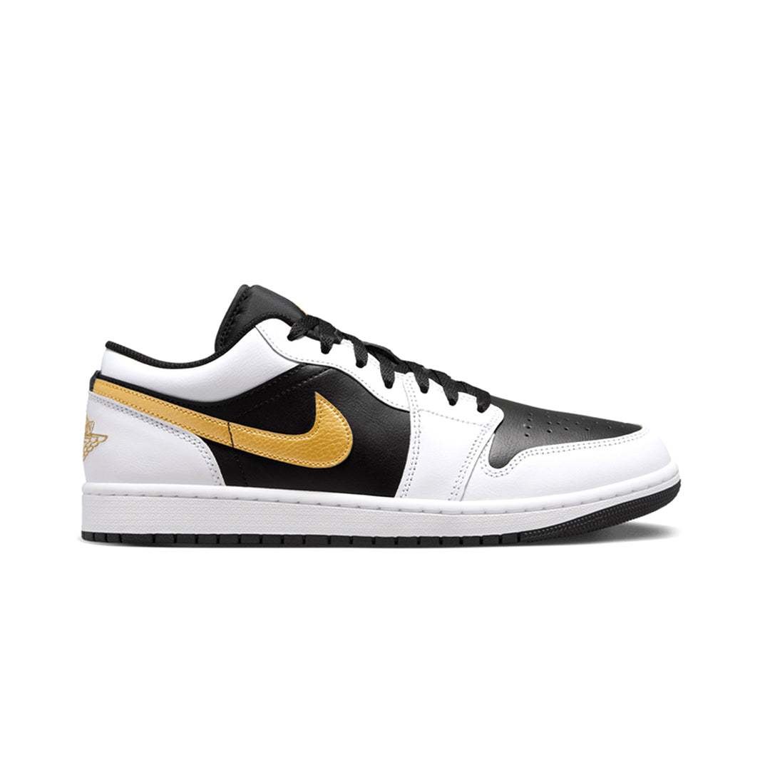 Air Jordan 1 Low White Black Metallic Gold Swoosh Sale Kicks Machine