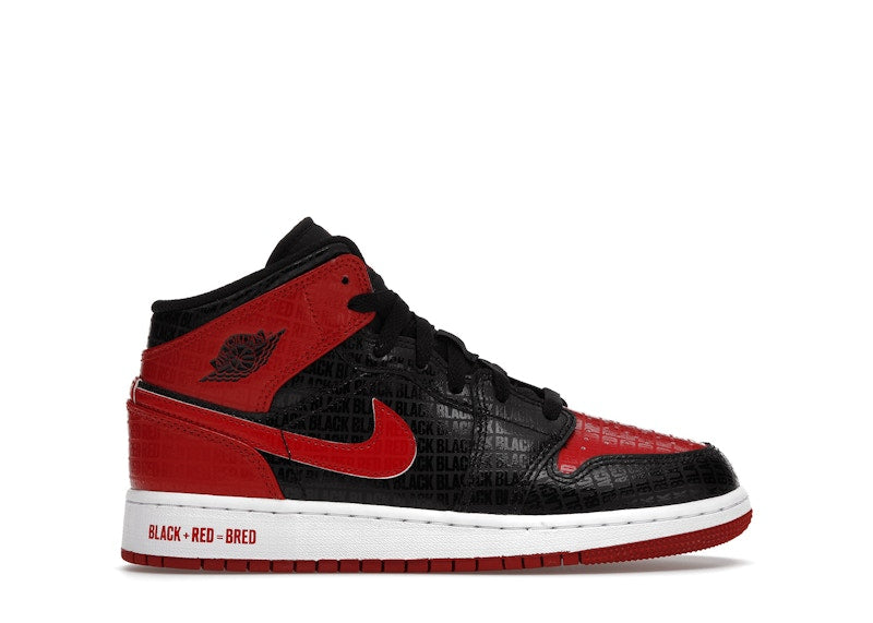 Nike Air Jordan 1 Mid GS Bred Text store