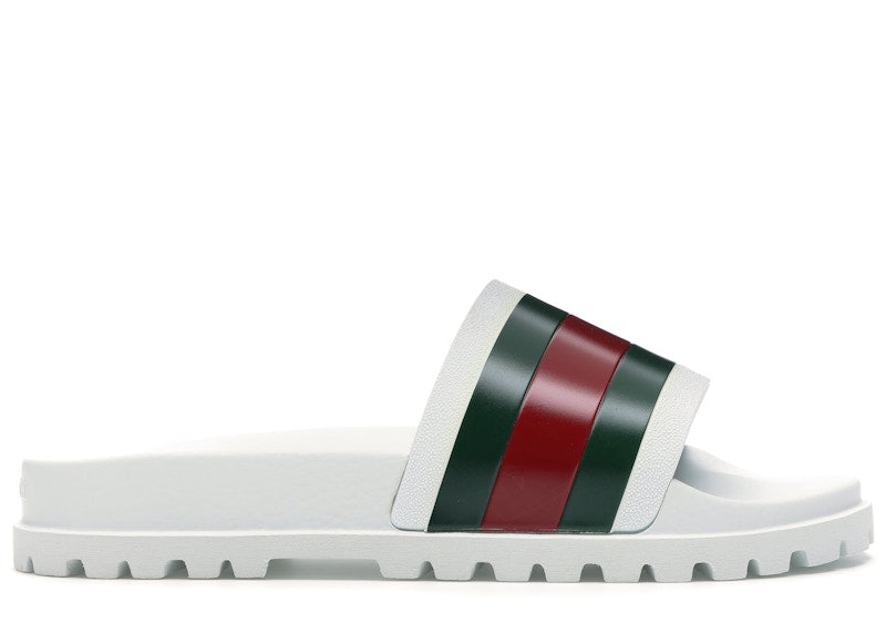 Gucci Web Slide Sandal White Kicks Machine