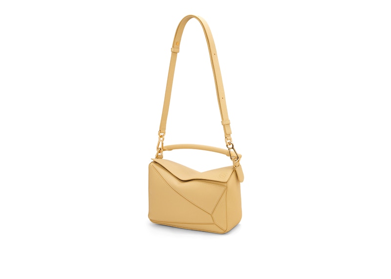 Loewe Small Puzzle Bag In Soft Grained Calfskin Dark Butter Kicks Machine