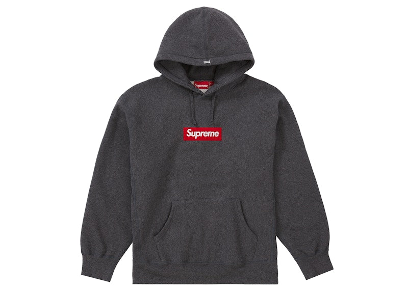 Supreme Box Logo Hooded Sweatshirt Fw21 Charcoal Kicks Machine