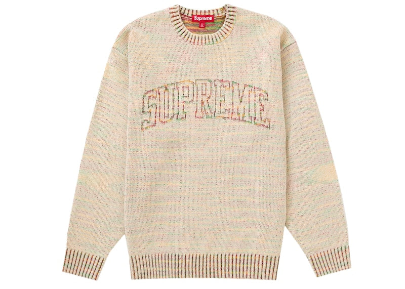 Supreme Contrast Arc Sweater White Kicks Machine