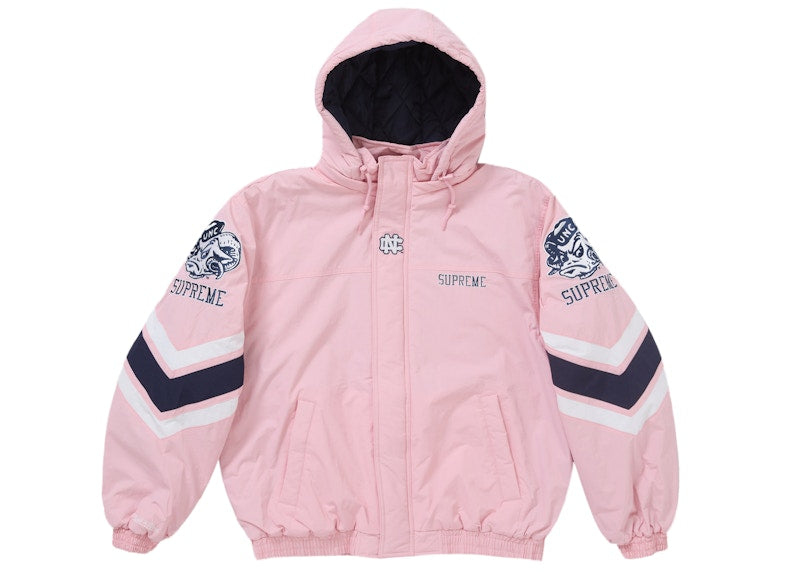 Supreme Mitchell Ness Ncaa Hooded Stadium Jacket Pink L