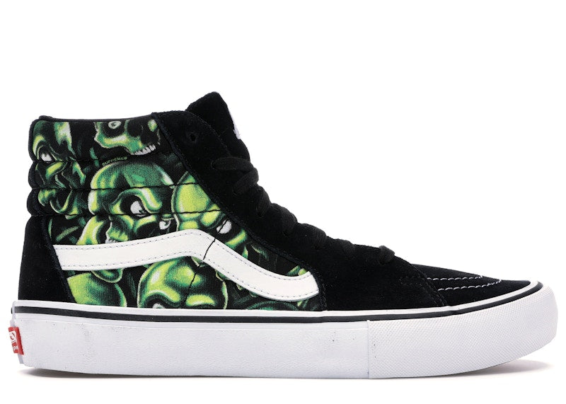 Vans Sk8 Hi Supreme Skull Pile Green Kicks Machine