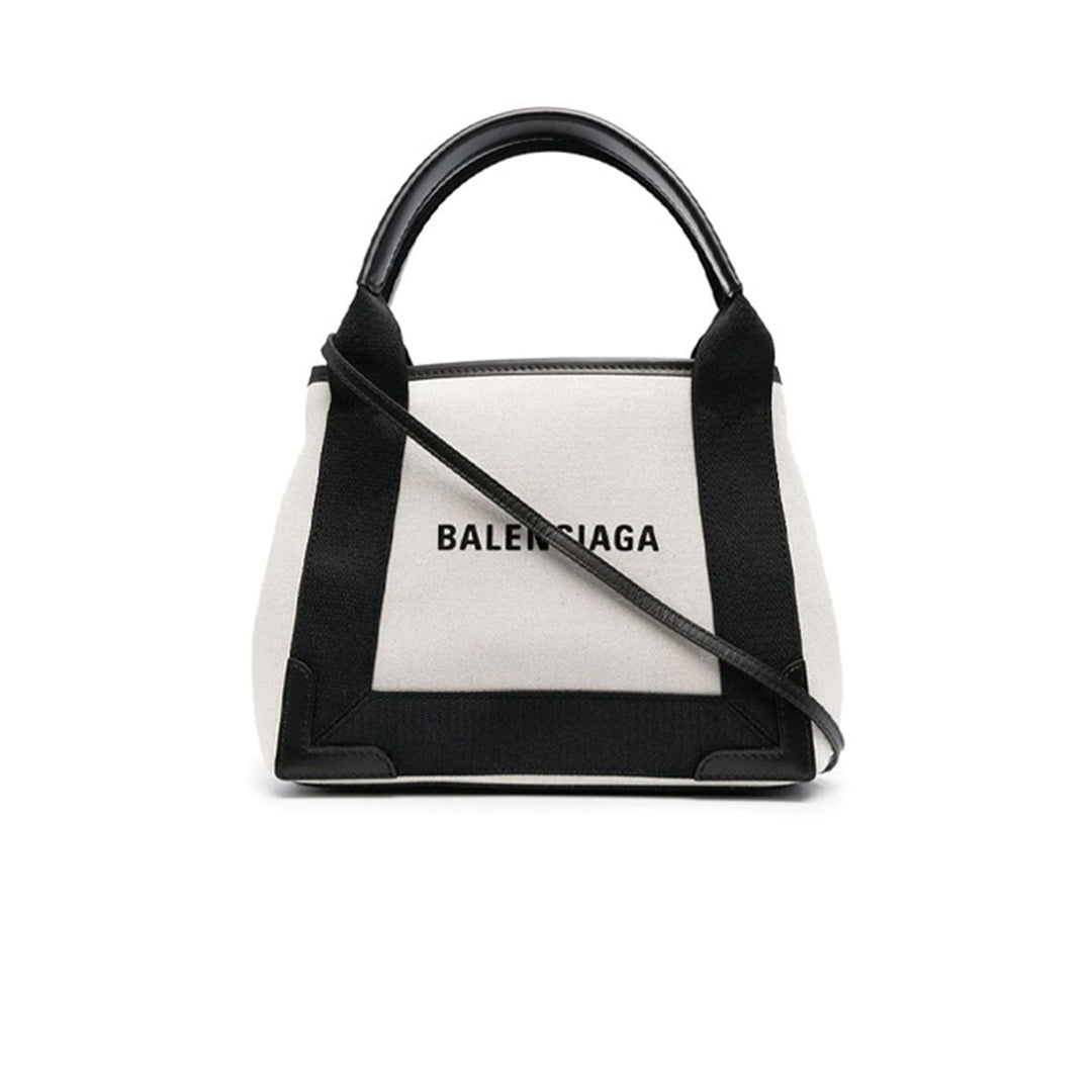 Balenciaga Navy Cabas Tote Bag Xs Light Beige Black