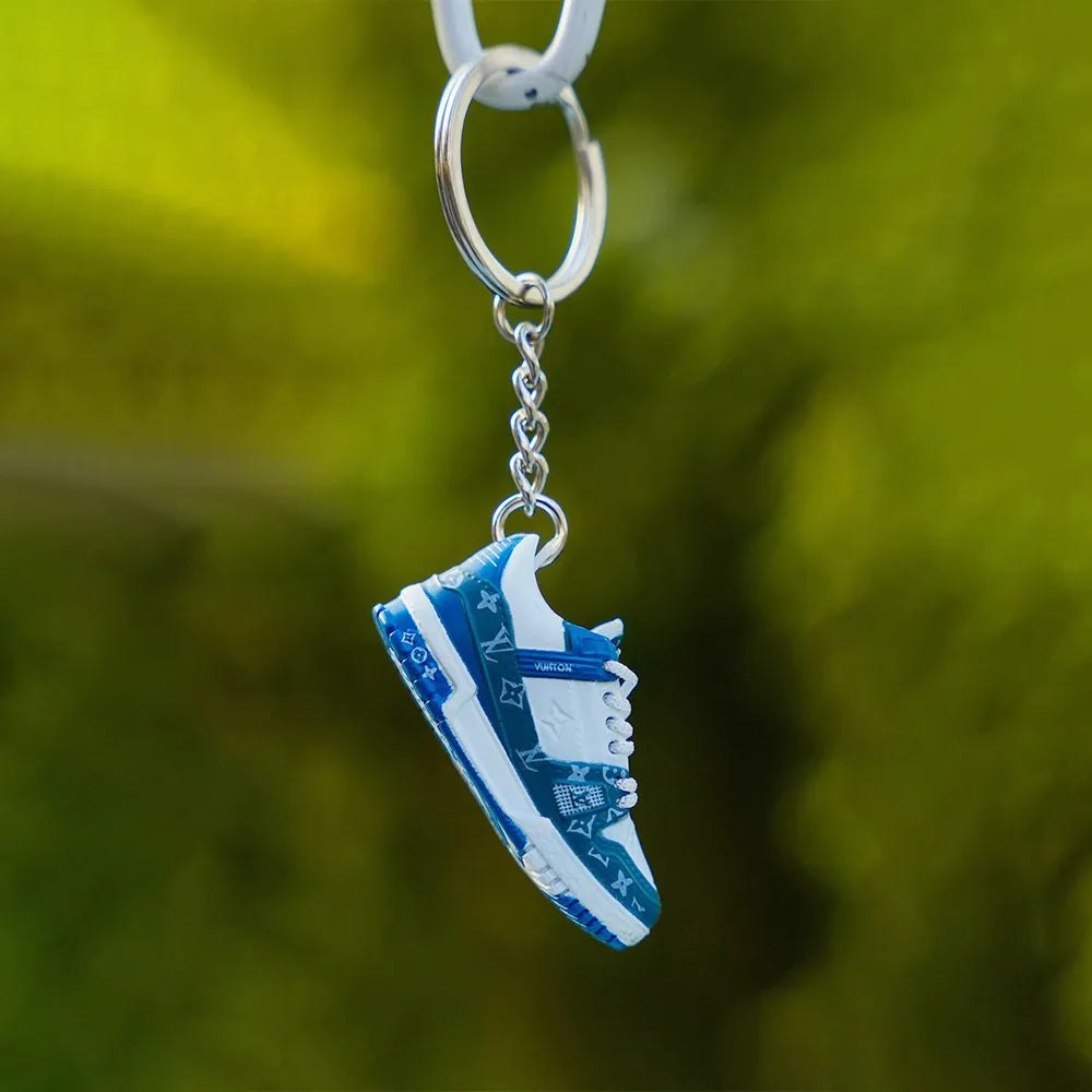 3D sneaker keychain  Lv Trainer Blue