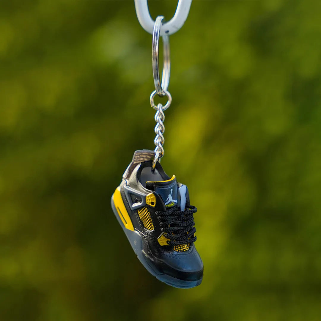3D sneaker keychain AJ4 Yellow Thunder