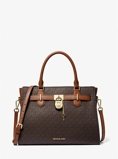 Hamilton Medium Logo Satchel Brown