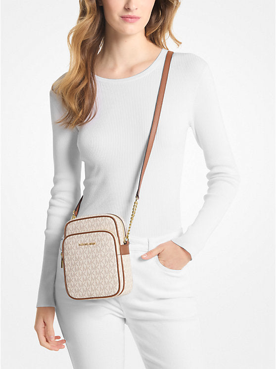 Jet Set Travel Medium Logo Crossbody Bag Vanilla