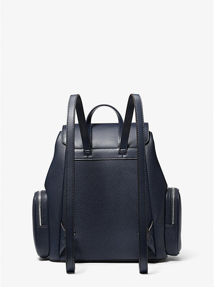 Jet Set Medium Pebbled Leather Backpack Navy