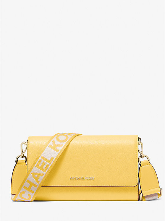 Jet Set Large Leather Crossbody Bag Daisy Yellow