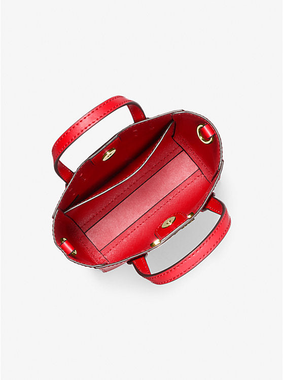 Vincent Extra-Small Saffiano Leather Crossbody Bag With Logo Card Case Bright Red