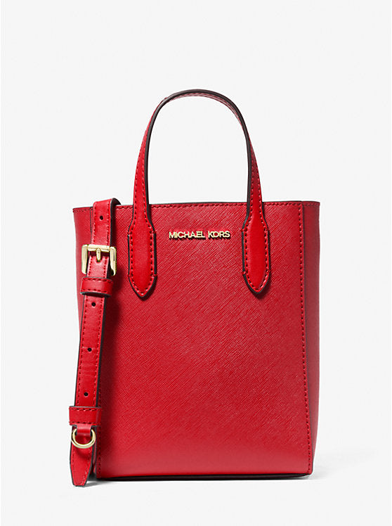 Vincent Extra-Small Saffiano Leather Crossbody Bag With Logo Card Case Bright Red