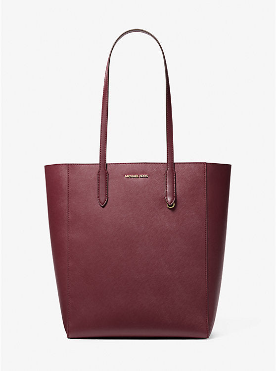 Vincent Large Saffiano Leather Tote Bag With Card Case Oxblood