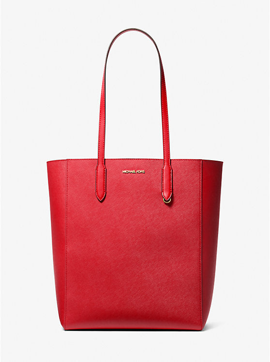 Vincent Large Saffiano Leather Tote Bag With Card Case Bright Red