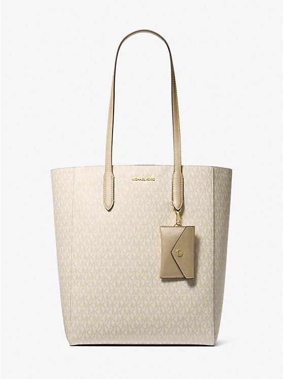 Vincent Large Signature Logo Tote Bag With Coin Pouch Pale Gold