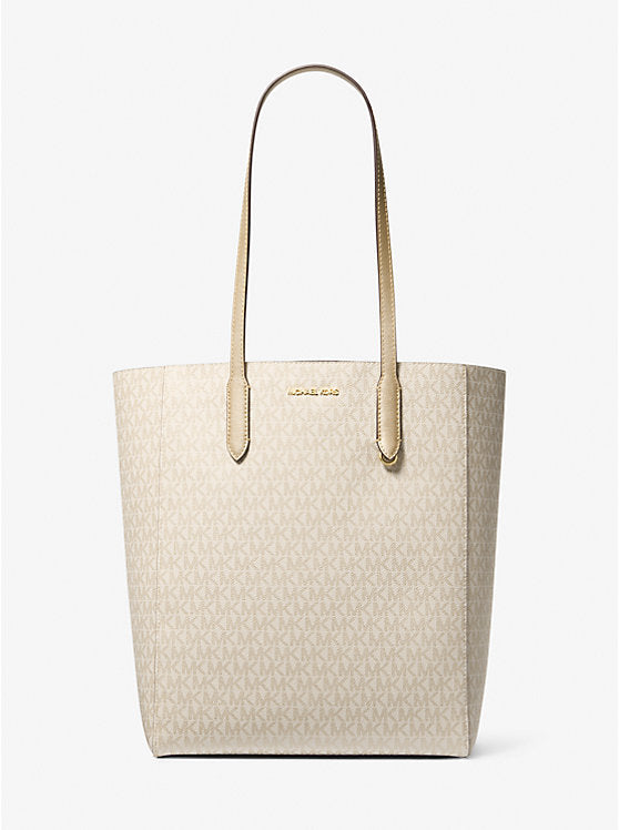 Vincent Large Signature Logo Tote Bag With Coin Pouch Pale Gold