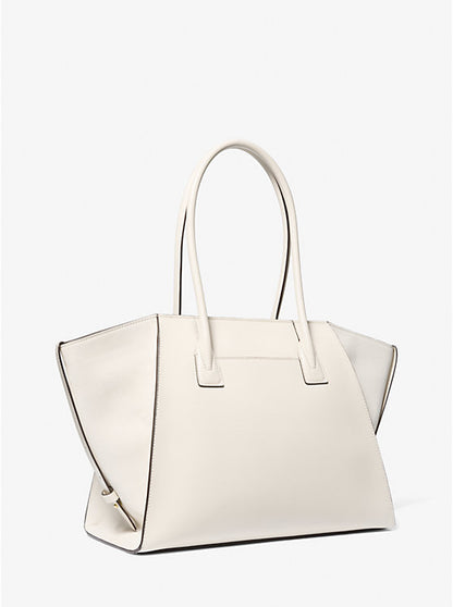 Avril Extra-Large Leather and Suede Tote Bag Lt Cream