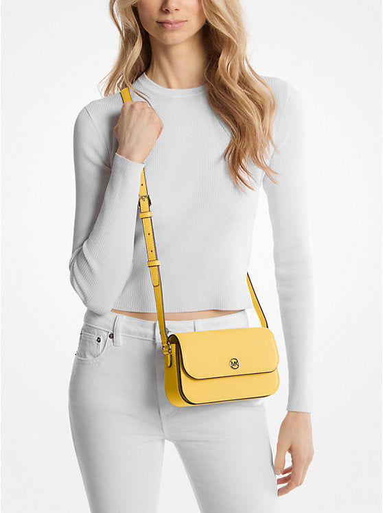 Jet Set Travel Small Pebbled Leather Crossbody Bag Daisy Yellow