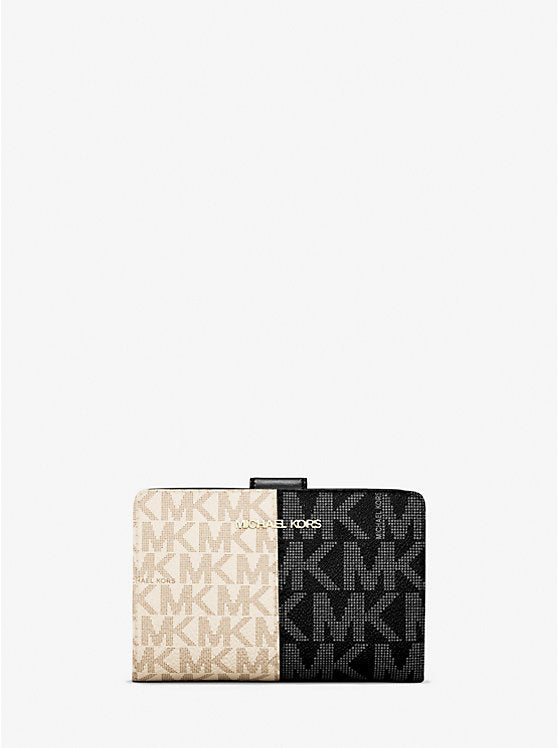 Jet Set Medium Two-Tone Logo Wallet Black Combo