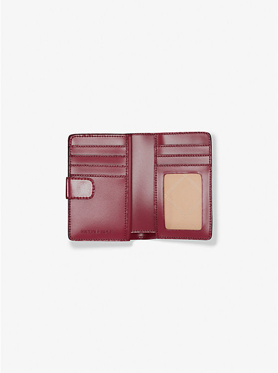 Jet Set Medium Two-Tone Logo Wallet Oxblood Mlti