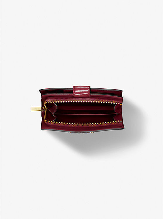 Jet Set Medium Two-Tone Logo Wallet Oxblood Mlti