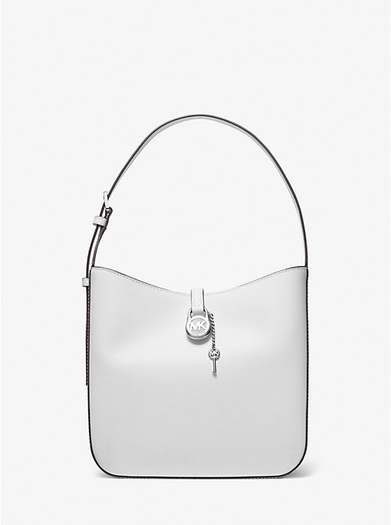 Lyra Small Leather Shoulder Bag Optic White