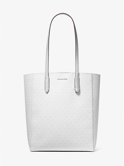 Vincent Large Logo Tote Bag With Card Case Silver