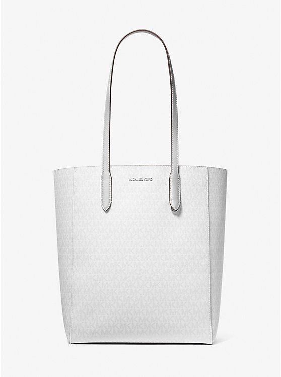 Vincent Large Logo Tote Bag With Card Case Silver