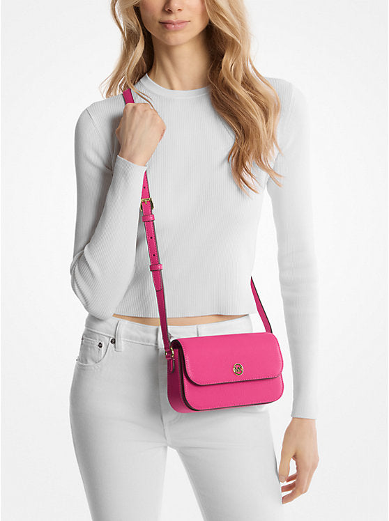 Jet Set Travel Small Pebbled Leather Crossbody Bag Dragonfruit