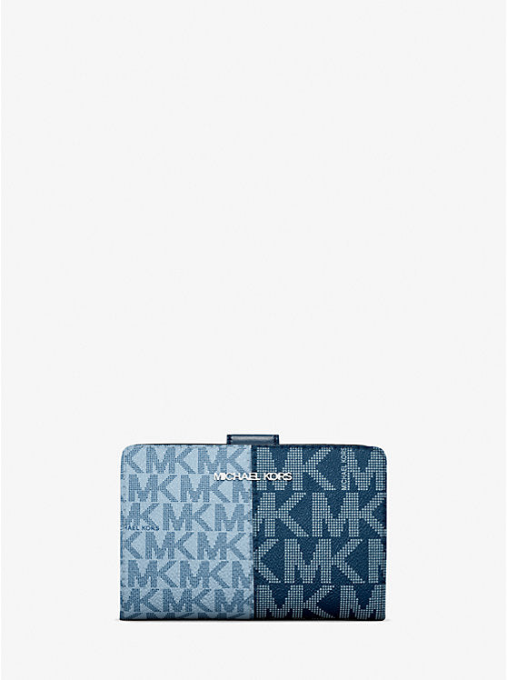 Jet Set Medium Two-Tone Logo Wallet Navy Multi