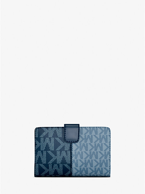 Jet Set Medium Two-Tone Logo Wallet Navy Multi