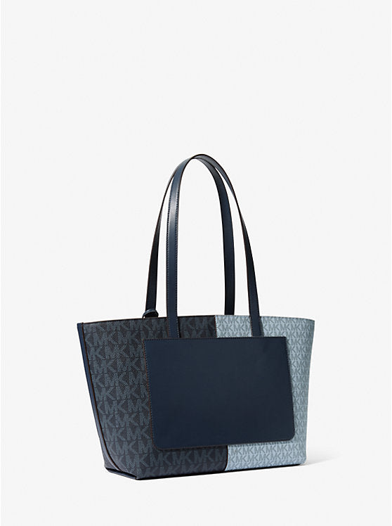 Jet Set Travel Medium Two-Tone Logo Tote Bag Navy Multi