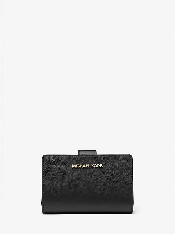 Medium Crossgrain Leather Wallet Black