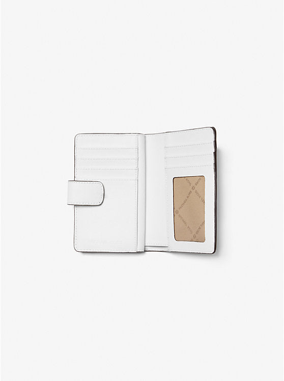 Medium Crossgrain Leather Wallet Optic White