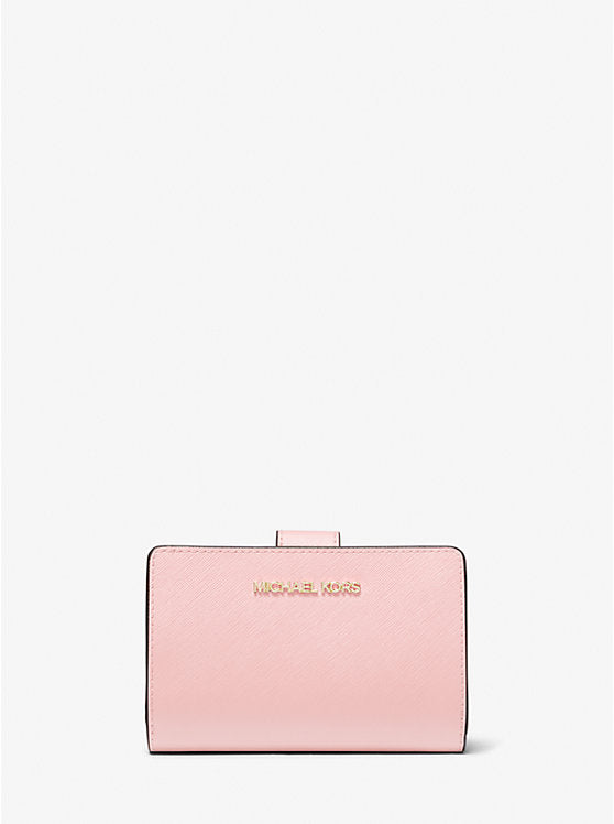 Medium Crossgrain Leather Wallet Powder Blush