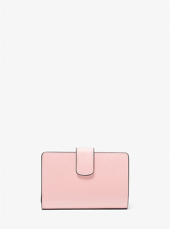 Medium Crossgrain Leather Wallet Powder Blush