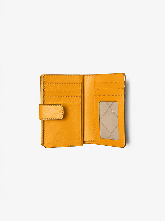 Medium Crossgrain Leather Wallet Golden Rod