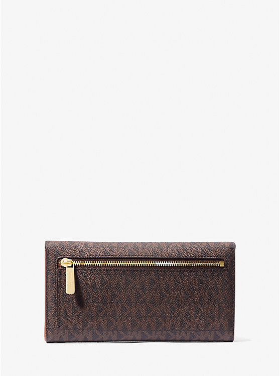 Jet Set Large Logo Trifold Wallet Brown