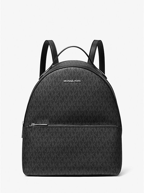 Sheila Medium Signature Logo Backpack Black