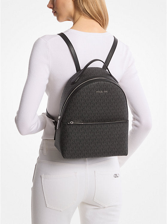 Sheila Medium Signature Logo Backpack Black