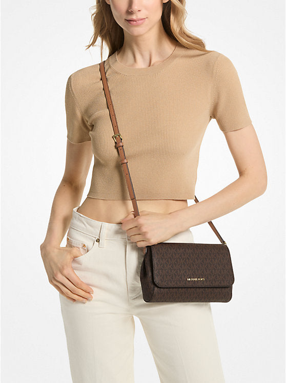 Medium Logo Convertible Crossbody Bag Brown