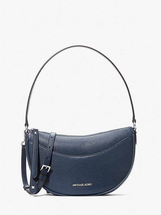 Dover Medium Leather Crossbody Bag Navy