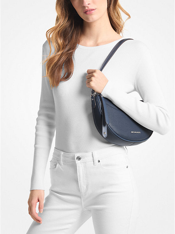 Dover Medium Leather Crossbody Bag Navy