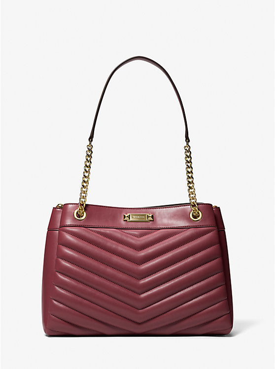 Whitney Medium Quilted Tote Bag Oxblood