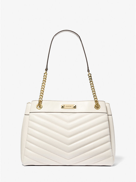 Whitney Medium Quilted Tote Bag Lt Cream