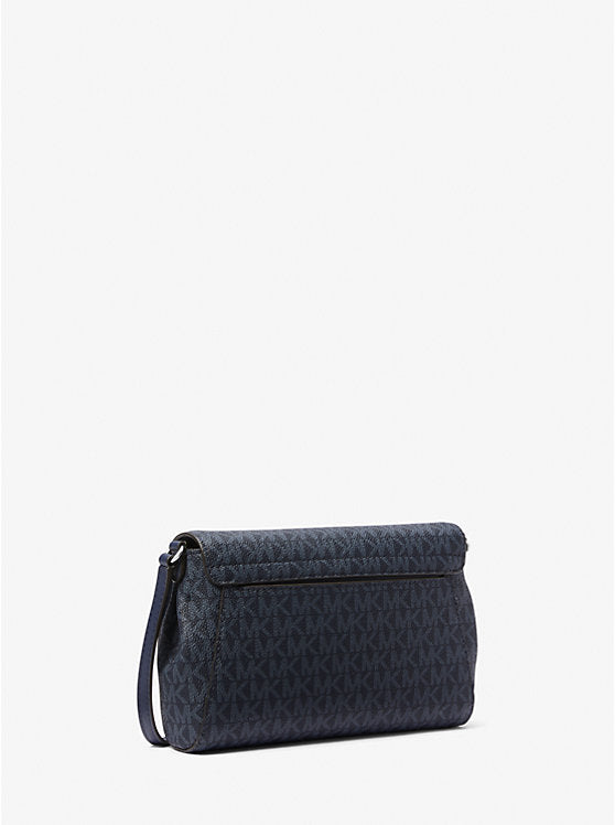 Medium Signature Logo Convertible Crossbody Bag Navy