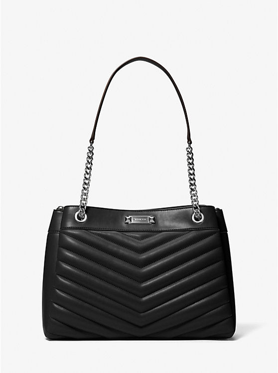 Whitney Medium Quilted Tote Bag Black