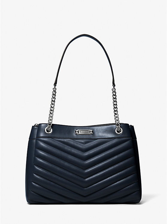 Whitney Medium Quilted Tote Bag Navy